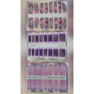 Set of 3 Lily & Fox ~ Nail Polish Strips ~ Nail Wraps ~ Manicure Nails Full Sets